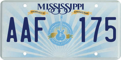 MS license plate AAF175