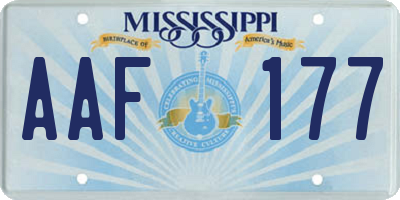 MS license plate AAF177