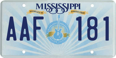 MS license plate AAF181