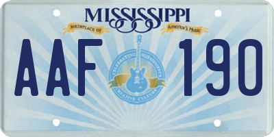 MS license plate AAF190