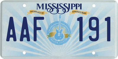 MS license plate AAF191