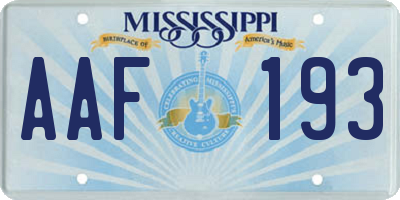 MS license plate AAF193
