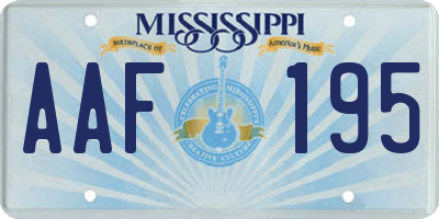 MS license plate AAF195