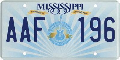 MS license plate AAF196