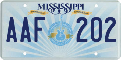 MS license plate AAF202