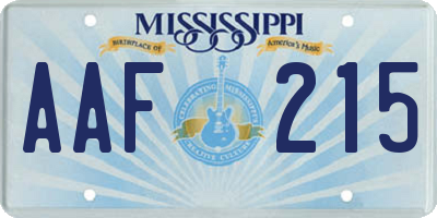 MS license plate AAF215