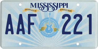 MS license plate AAF221