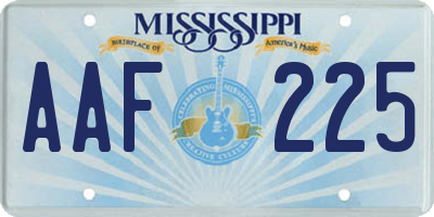 MS license plate AAF225