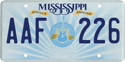 MS license plate AAF226