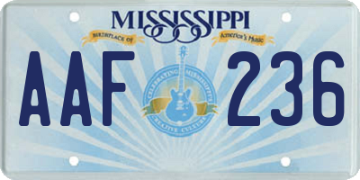 MS license plate AAF236