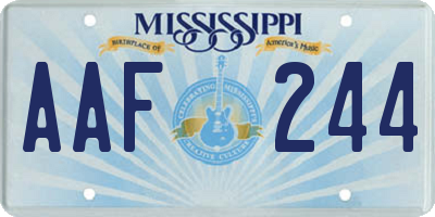 MS license plate AAF244