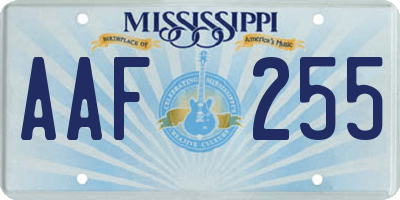 MS license plate AAF255