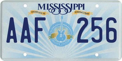 MS license plate AAF256