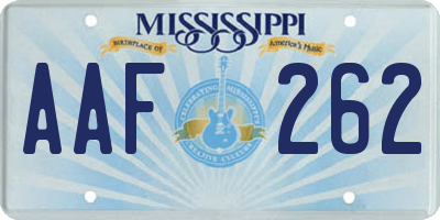 MS license plate AAF262