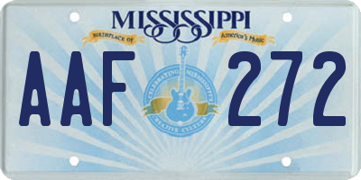 MS license plate AAF272