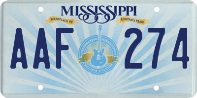 MS license plate AAF274