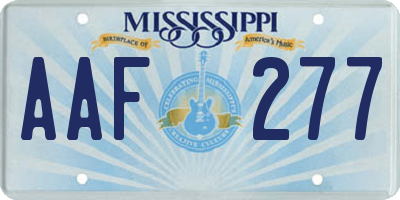 MS license plate AAF277