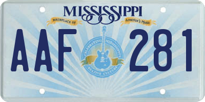 MS license plate AAF281