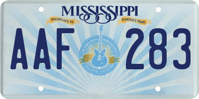 MS license plate AAF283