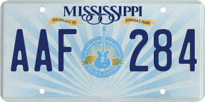 MS license plate AAF284