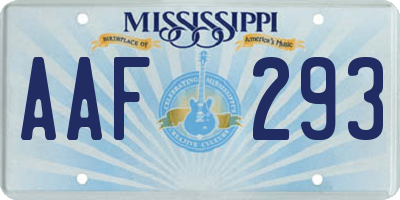 MS license plate AAF293