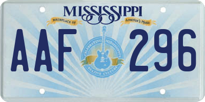 MS license plate AAF296