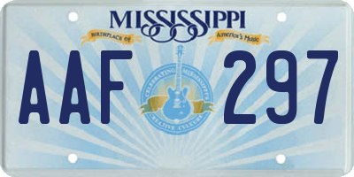 MS license plate AAF297