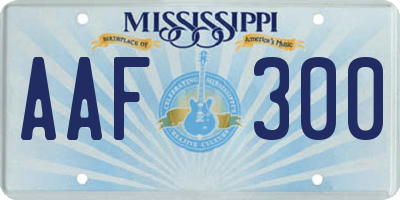 MS license plate AAF300