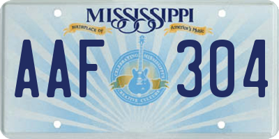 MS license plate AAF304