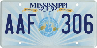 MS license plate AAF306