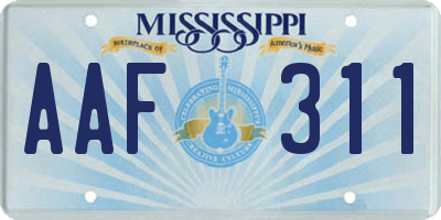 MS license plate AAF311