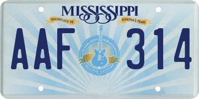 MS license plate AAF314