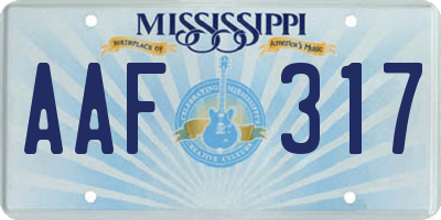 MS license plate AAF317