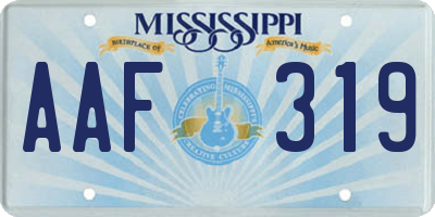 MS license plate AAF319