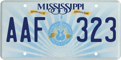 MS license plate AAF323