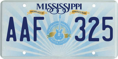 MS license plate AAF325