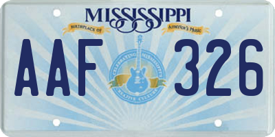 MS license plate AAF326