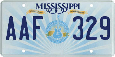 MS license plate AAF329