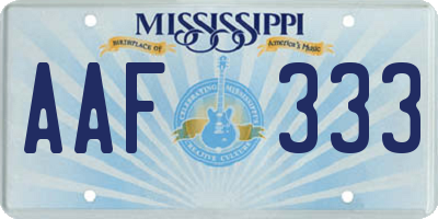 MS license plate AAF333