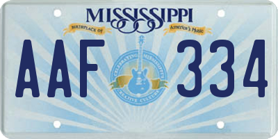 MS license plate AAF334
