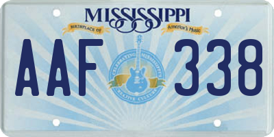 MS license plate AAF338