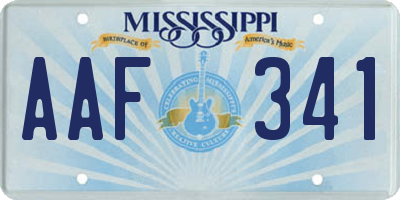 MS license plate AAF341