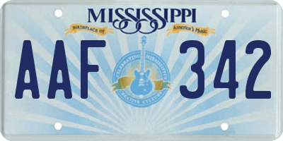 MS license plate AAF342