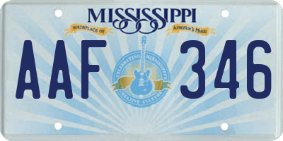 MS license plate AAF346