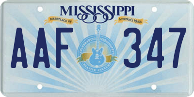 MS license plate AAF347