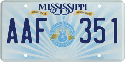 MS license plate AAF351