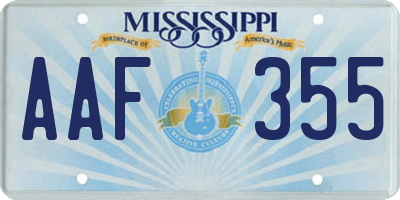 MS license plate AAF355