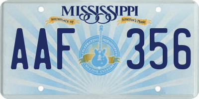 MS license plate AAF356