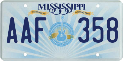 MS license plate AAF358