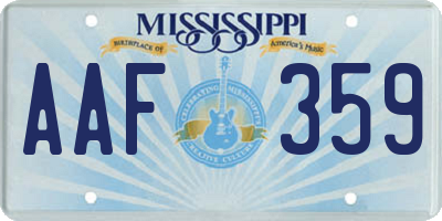 MS license plate AAF359